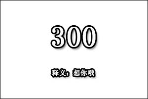 在爱情中300是什么意思