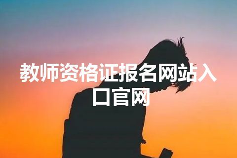 教师资格证报名网站入口官网