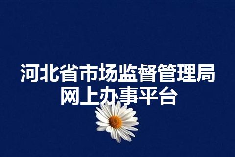 河北省市场监督管理局网上办事平台