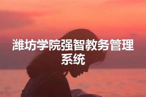 潍坊学院强智教务管理系统