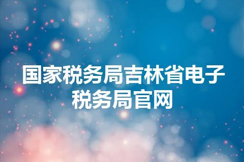 国家税务局吉林省电子税务局官网