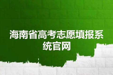 海南省高考志愿填报系统官网