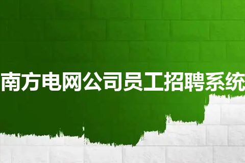 南方电网公司员工招聘系统