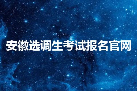 安徽选调生考试报名官网