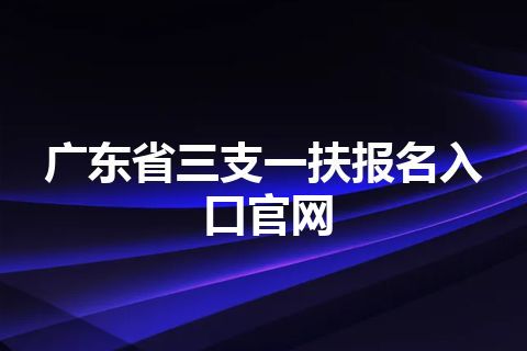 广东省三支一扶报名入口官网