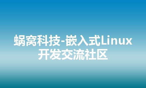 蜗窝科技-嵌入式Linux开发交流社区