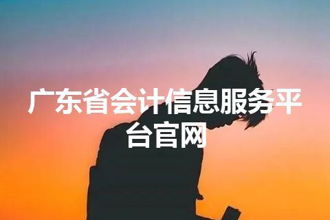 广东省会计信息服务平台官网