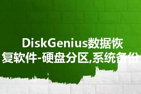 DiskGenius数据恢复软件-硬盘分区,系统备份