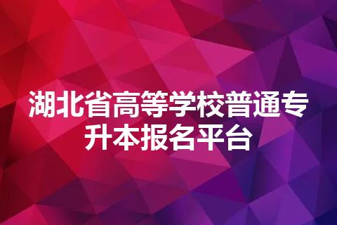 湖北省高等学校普通专升本报名平台