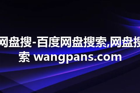 网盘搜-百度网盘搜索,网盘搜索 wangpans.com