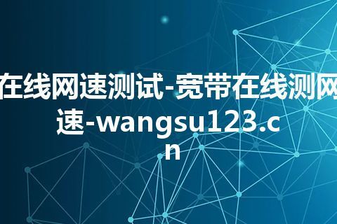 在线网速测试-宽带在线测网速-wangsu123.cn