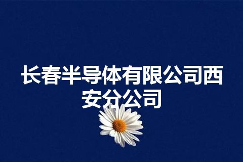 长春半导体有限公司西安分公司